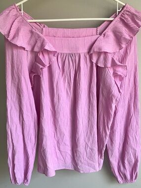 Design365 Textured Ruffle Top NEW